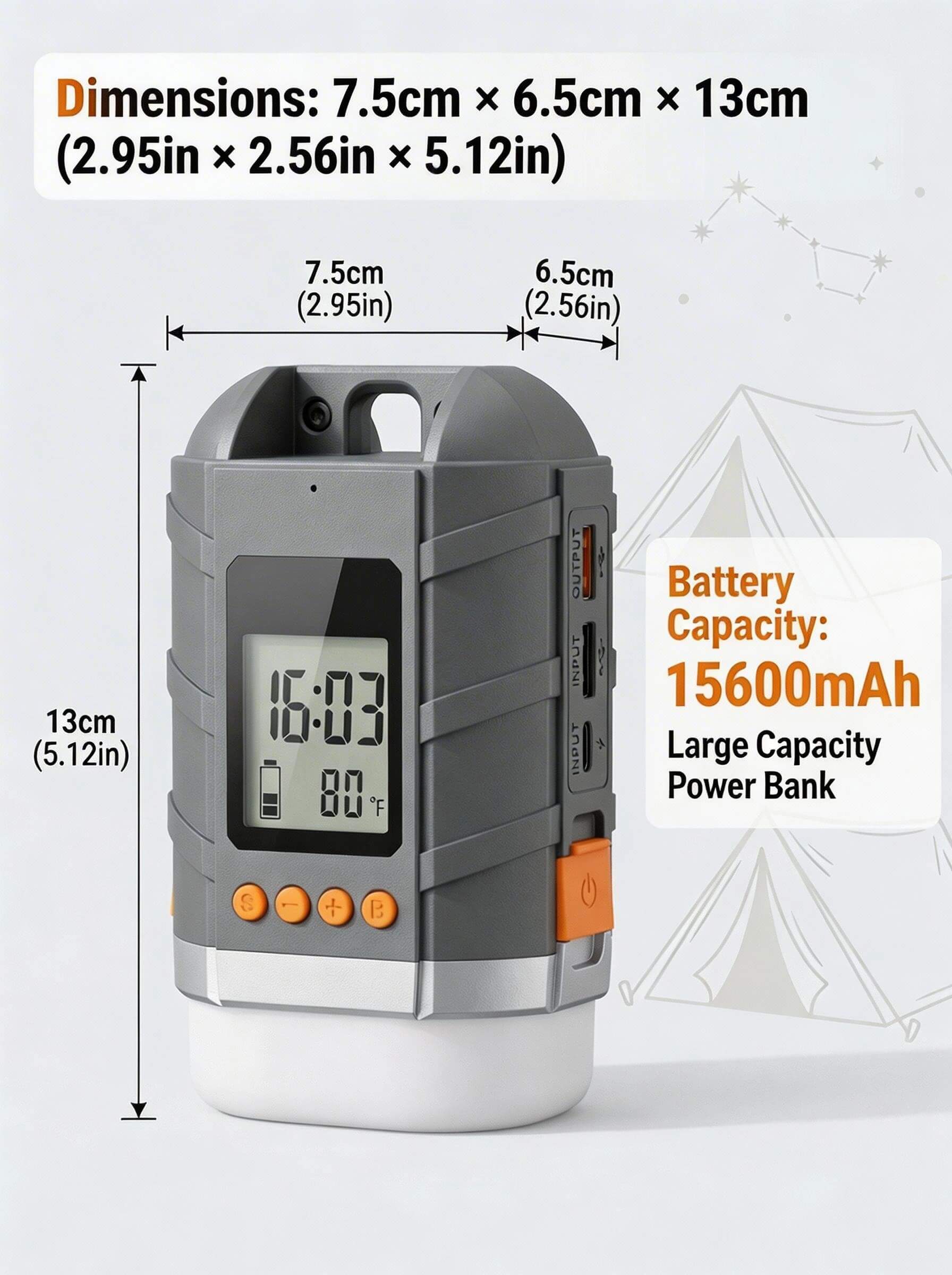 Camping Lantern, Camping Lights Rechargeable 15600mAh Fast Charge Lanterns for Power Outages IPX5 Waterproof, Outdoor Tent Lights for Emergency, Hurricane, Power Outage